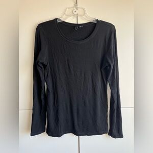 Cynthia Rowley Classic Black Long Sleeve Top Size L
